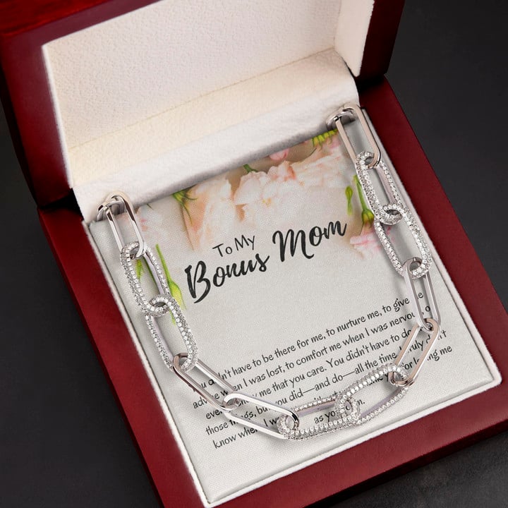 Thanks For Loving Me As Your Own Bonus Mom Gift For Mom Forever Linked Necklace