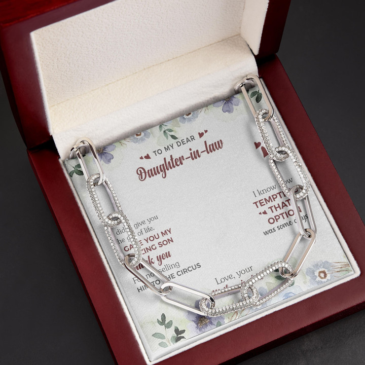 Thank You For Not Celling Him To The Circus Gift For Daughter In Law Forever Linked Necklace