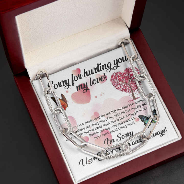 Sorry For Hurting You Gift For Her My Love Forever Linked Necklace