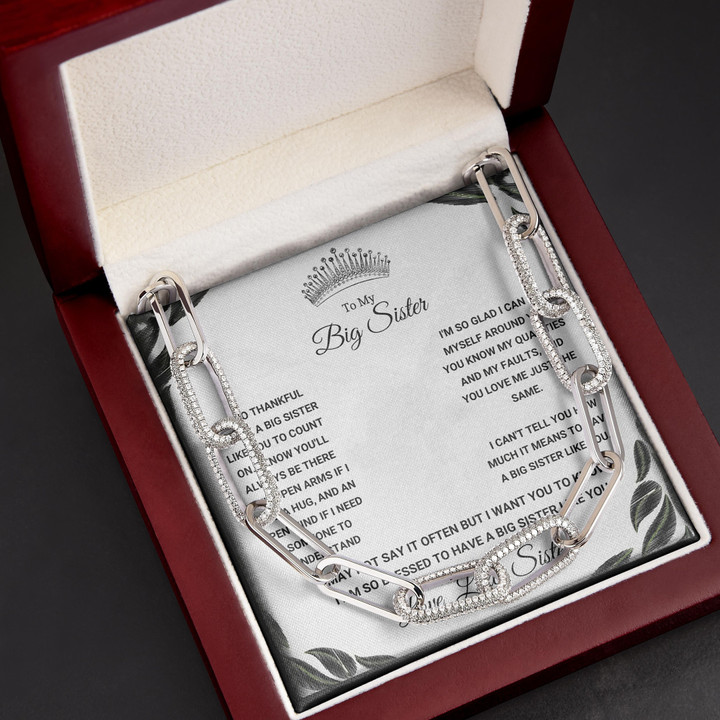 So Blessed To Have A Big Sister Like You Gift For Sister Forever Linked Necklace