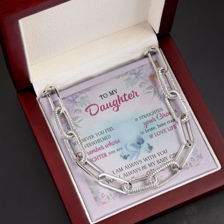 Remember Whose Daughter You Are Mom Gift For Daughter Forever Linked Necklace