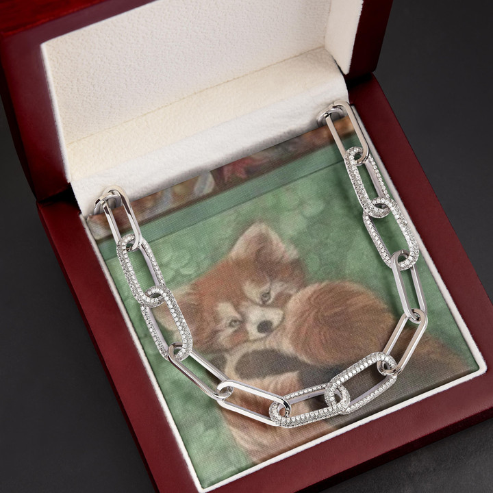 Red Panda Emotion Printed Unique Gift For Friend Forever Linked Necklace