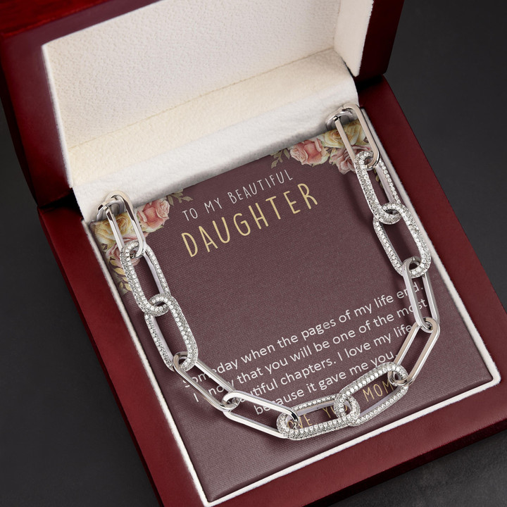One Of The Most Beautiful Chapters Gift For Daughter Forever Linked Necklace