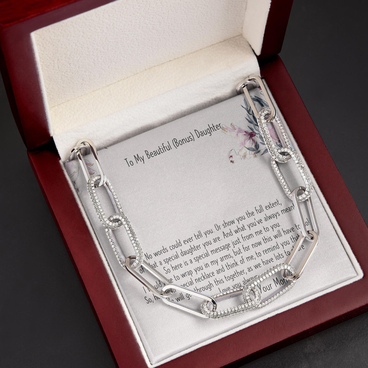 No World Could Ever Tell You Gift For Daughter Bonus Daughter Forever Linked Necklace