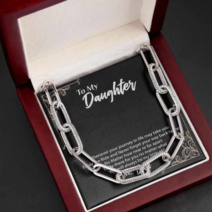 Never Forget Your Way Back Home Dad Gift For Daughter Forever Linked Necklace