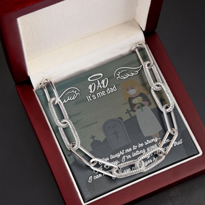 Miss You So Much Gift For Dad Forever Linked Necklace