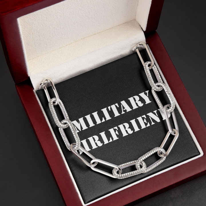 Military Girlfriend Black And White Gift For Her Forever Linked Necklace