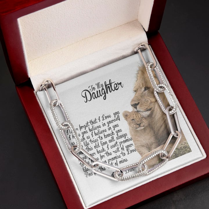 Melove You For The Rest Of Mine Lion Gift For Daughter Forever Linked Necklace