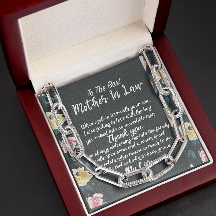 Lucky To Have You Gift For Mom In Law Forever Linked Necklace