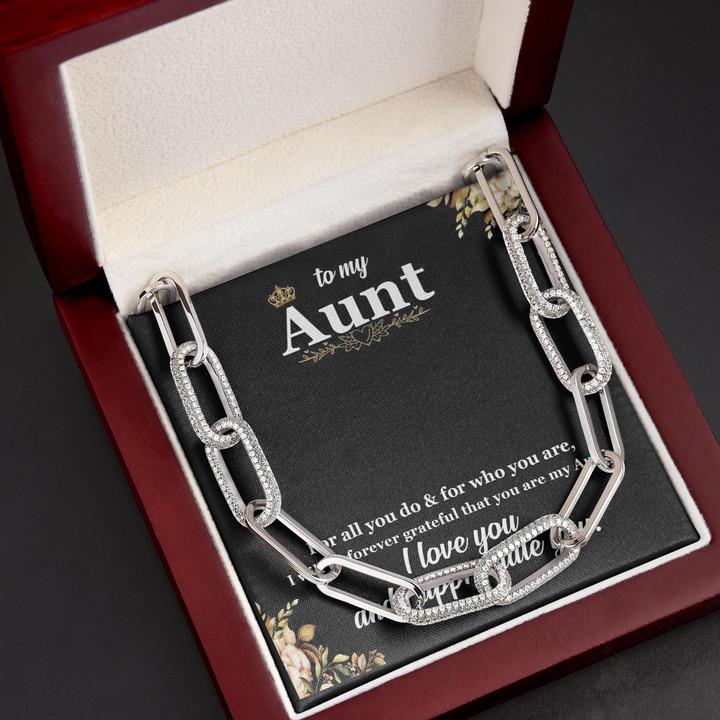 Love You And Appreciate You Gift For Aunt Forever Linked Necklace