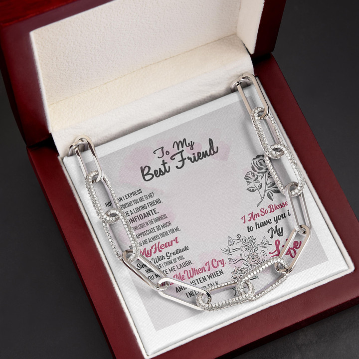 Listen When I Need To Talk Sweetest Gift For Friend Forever Linked Necklace