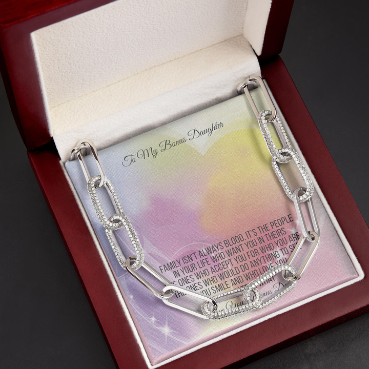 It's The People I Your Life For Gift For Daughter Bonus Daughter Forever Linked Necklace