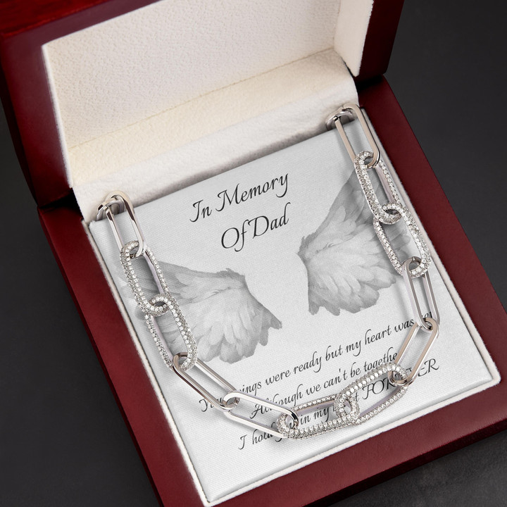 In Memory Of Angel Dad Gift For Dad Angel Dad Forever Linked Necklace