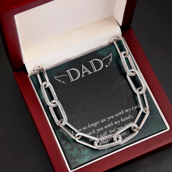 I'll Keep You In My Heart Gift For Dad Angel Dad Forever Linked Necklace