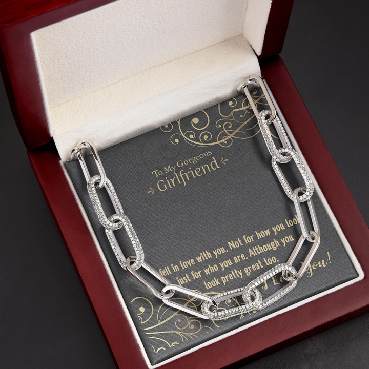 I Fell In Love With You Gift For Girlfriend Forever Linked Necklace