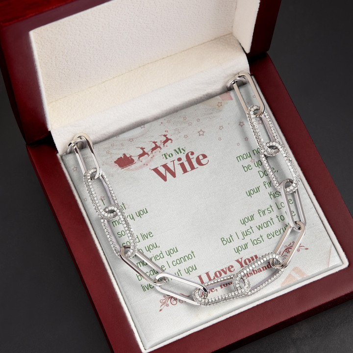 I Can't Live Without You Gift For Wife Santa Forever Linked Necklace