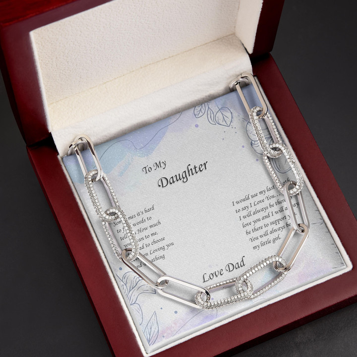 How Much I Love You Dad Gift For Daughter Forever Linked Necklace