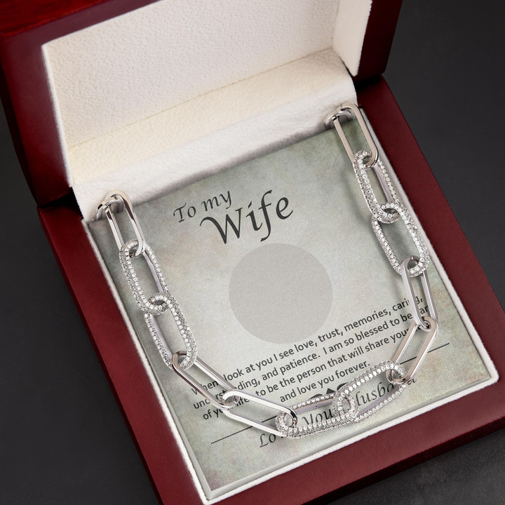 Gift For Wife When I Look At You I See Love From Husband Forever Linked Necklace