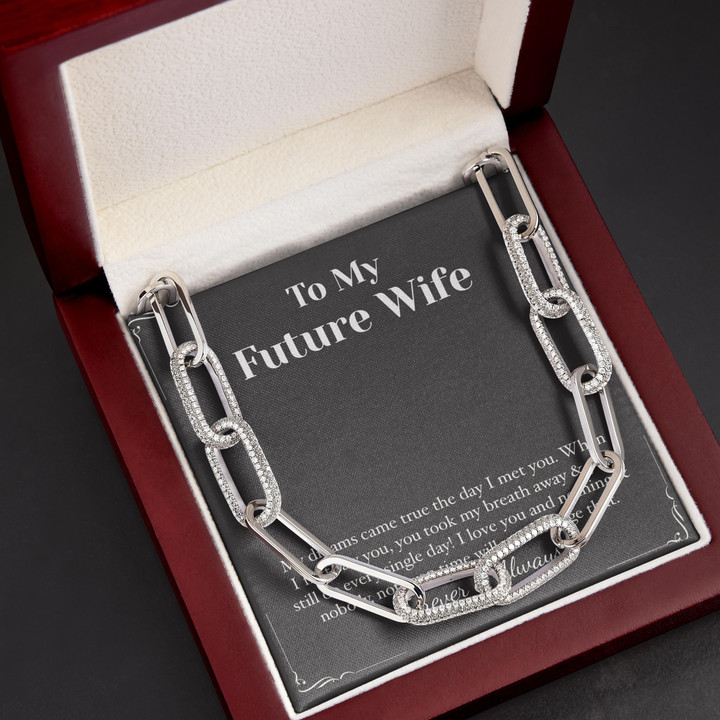 Gift For Wife Future Wife I Will Love You Then Forever Linked Necklace