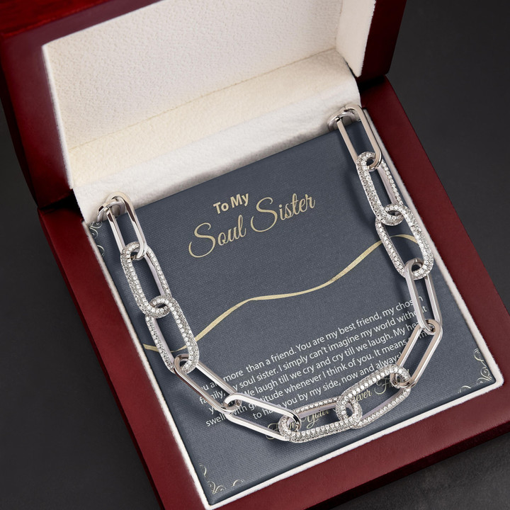 Gift For Sister You Are My Best Friend To My Soul Sister Forever Linked Necklace