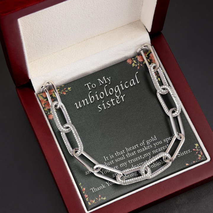 Gift For Sister Unbiological Sister So Lucky To Have You Forever Linked Necklace