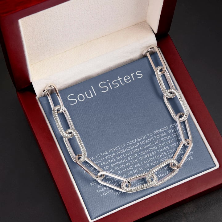 Gift For Sister Soul Sisters Have You By My Side Now And Always Forever Linked Necklace