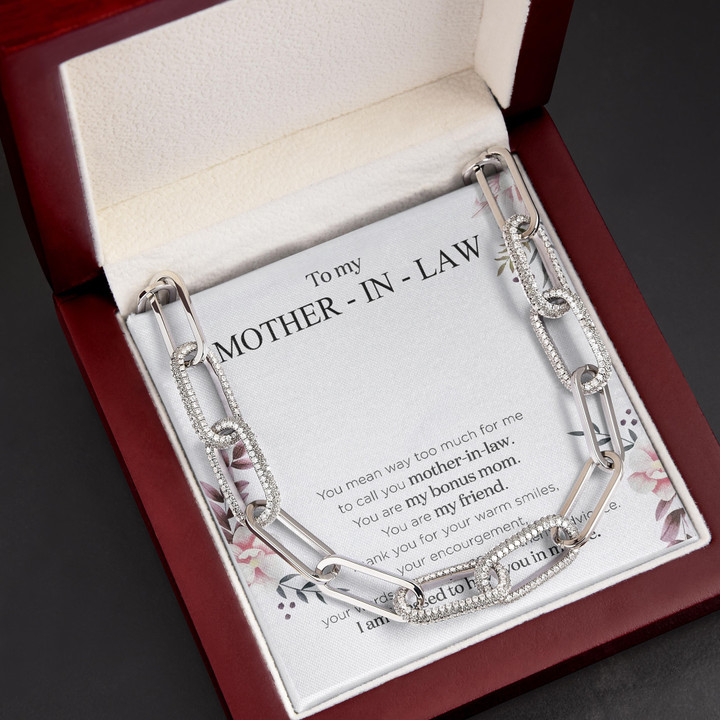 Gift For Mother In Law Thank You For Your Warm Smiles Forever Linked Necklace