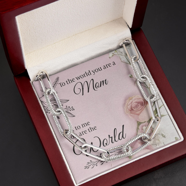 Gift For Mom To Me You Are The World Forever Linked Necklace