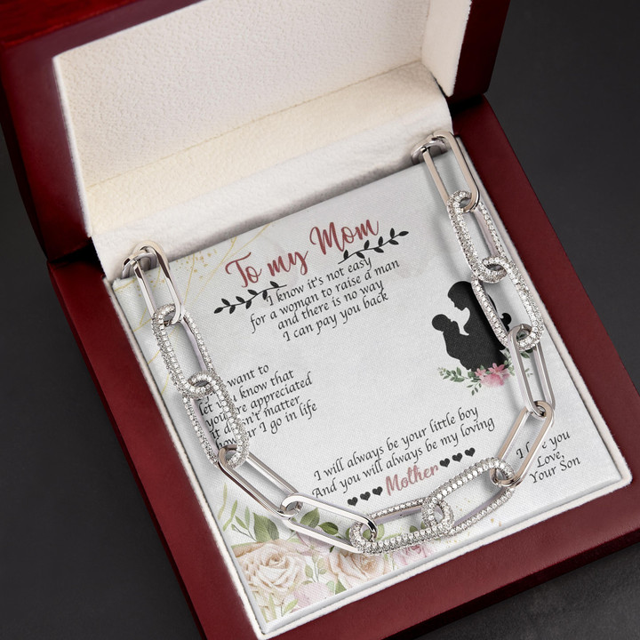 Gift For Mom I Will Always Be Your Little Boy Forever Linked Necklace