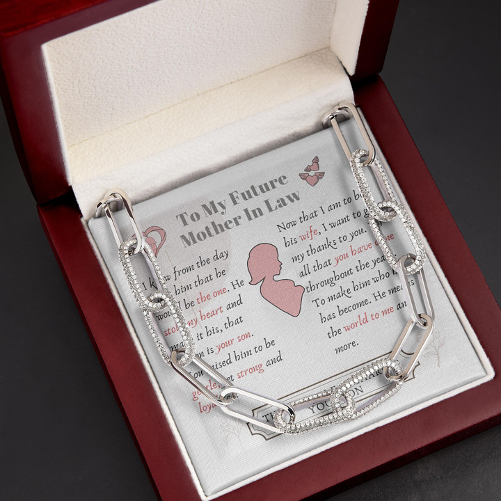 Gift For Mom Future Mother In Law Thanks For Sharing Your Son Forever Linked Necklace