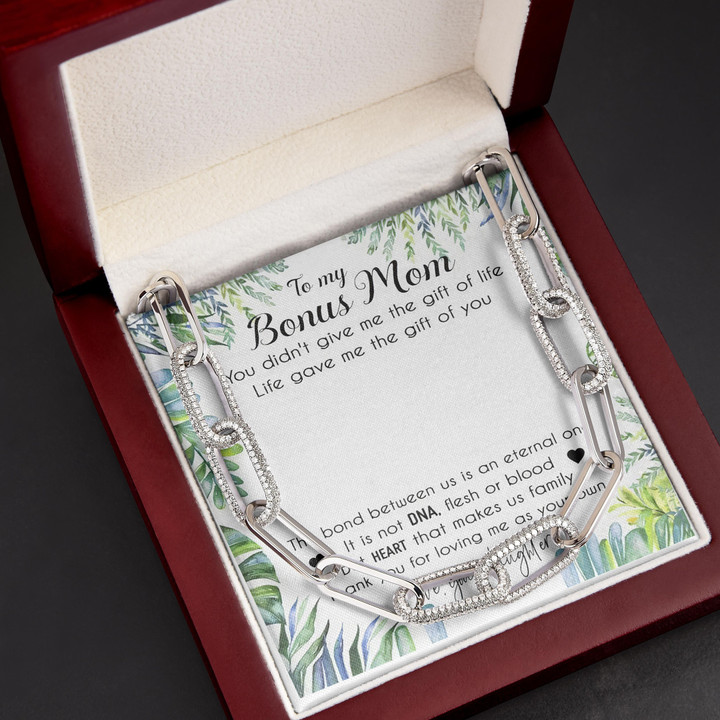 Gift For Mom Bonus Mom Thank You For Loving Me As Your Own Forever Linked Necklace