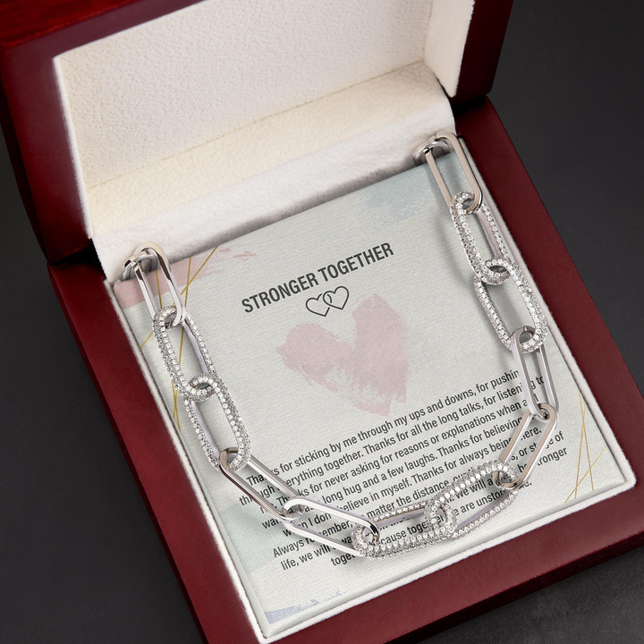 Gift For Her Stronger Together We Will Always Be Stronger Together Forever Linked Necklace