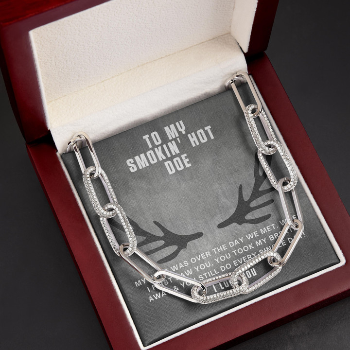 Gift For Her Smokin' Hot Doe The Day We Met Forever Linked Necklace