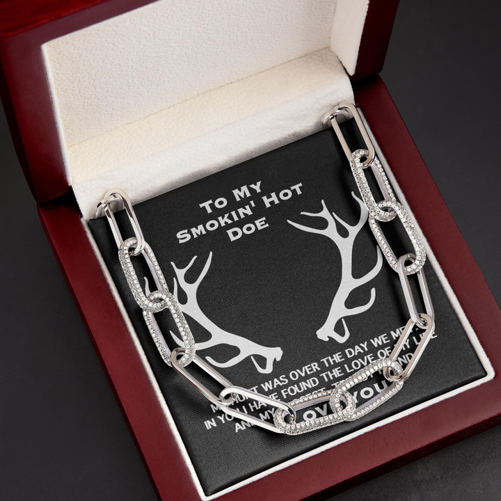 Gift For Her For Smokin' Hot Doe I Love You Forever Linked Necklace