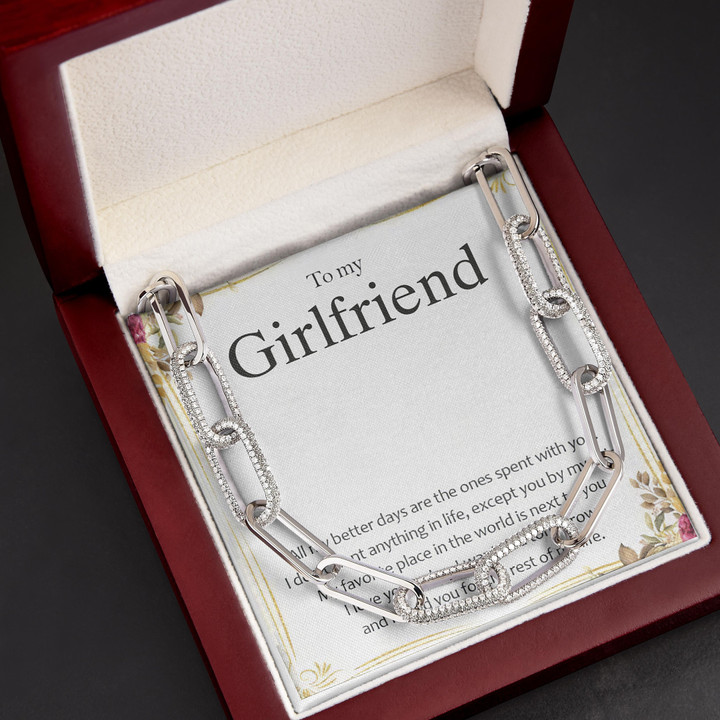 Gift For Girlfriend Next To You Forever Linked Necklace