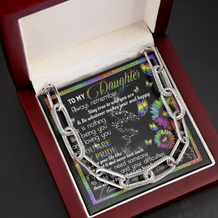 Gift For Daughter Lgbt You Are My Pride Forever Linked Necklace