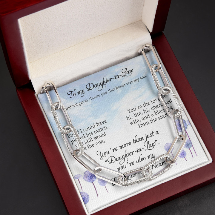 Gift For Daughter In Law You're Always My Daughter In Heart Forever Linked Necklace
