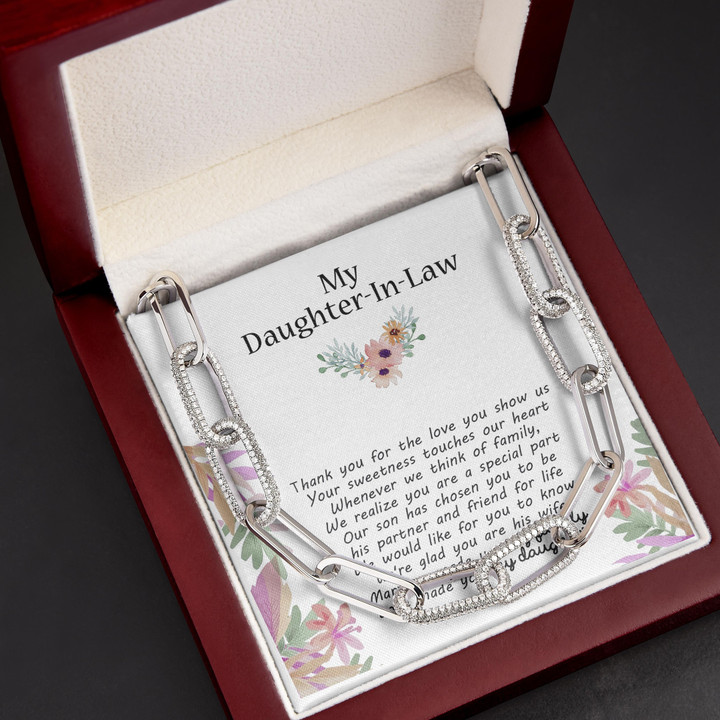 Gift For Daughter In Law Thank You For The Love You Show Us Forever Linked Necklace