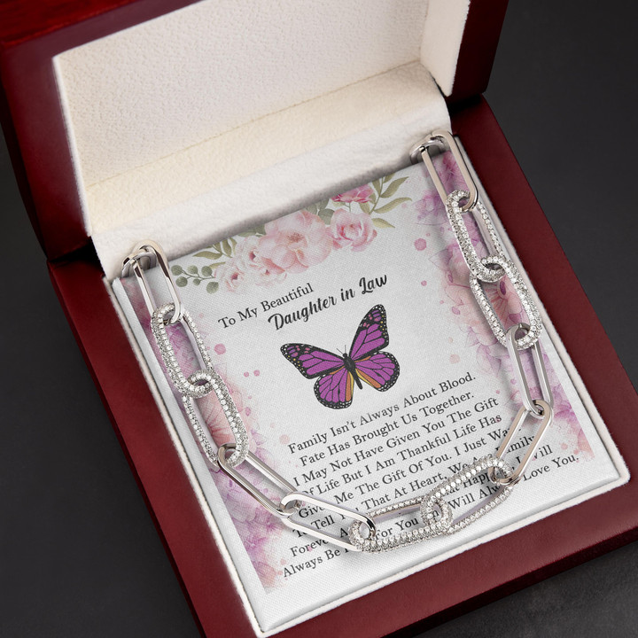 Gift For Daughter In Law Butterfly Forever Linked Necklace