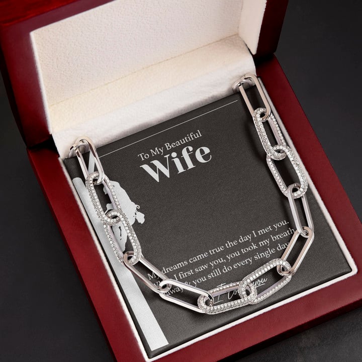 From Lineman Husband I Love You Gift For Wife Forever Linked Necklace