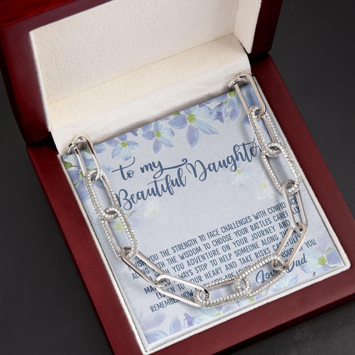 Dad Gift For Daughter I'm So Proud Of You Forever Linked Necklace