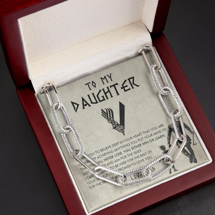 Believe Deep In Your Heart Gift For Daughter Viking Daughter Forever Linked Necklace