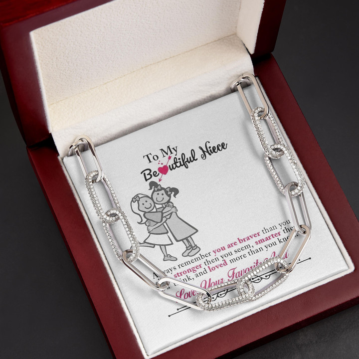 Aunt Gift For Niece Loved More Than You Know Forever Linked Necklace