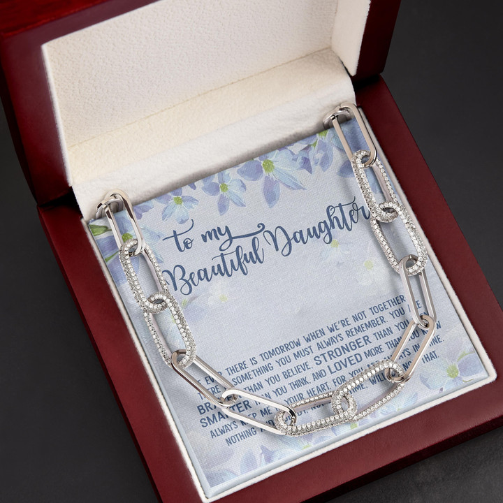 Always Keep Me In Your Heart You Are Braver Than You Think Gift For Daughter Forever Linked Necklace