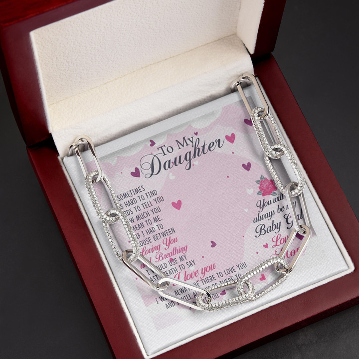 Always Be My Baby Girl Mom Gift For Daughter Forever Linked Necklace