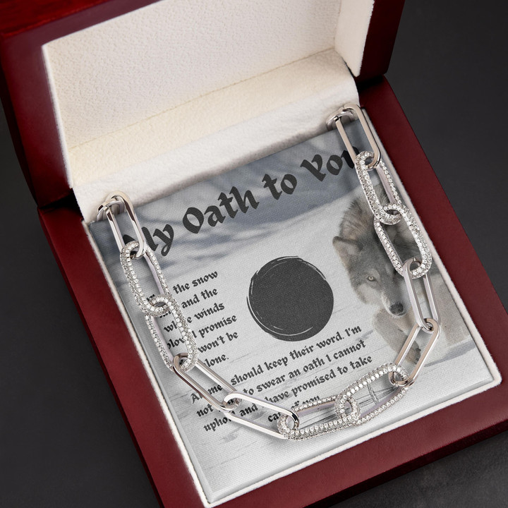 A Winter Oath To You Wolf Gift For Her Forever Linked Necklace