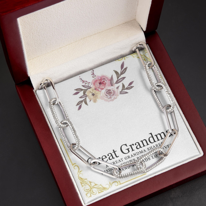 A Great Grandma Shares Wisdom Gift For Grandma Great Grandma Forever Linked Necklace