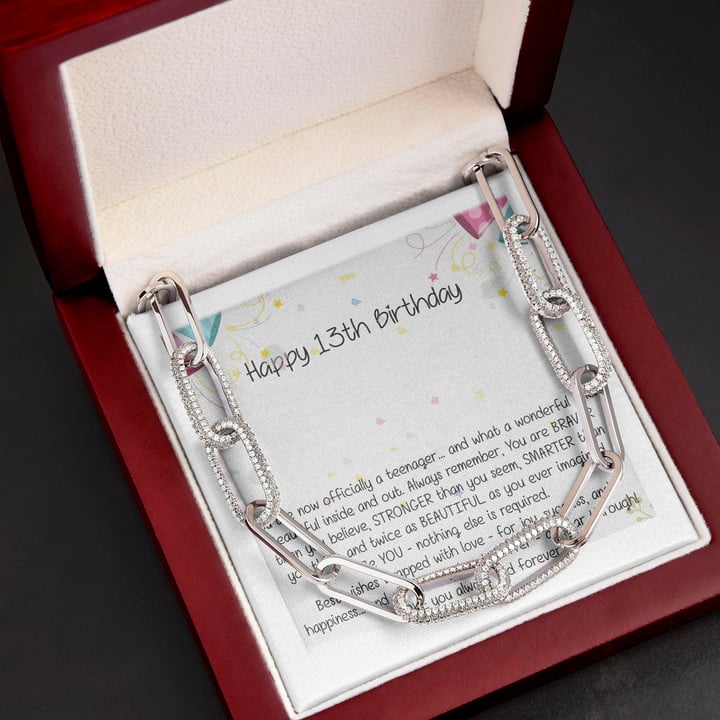 13th Birthday Gift For Daughter Official Teenager Forever Linked Necklace