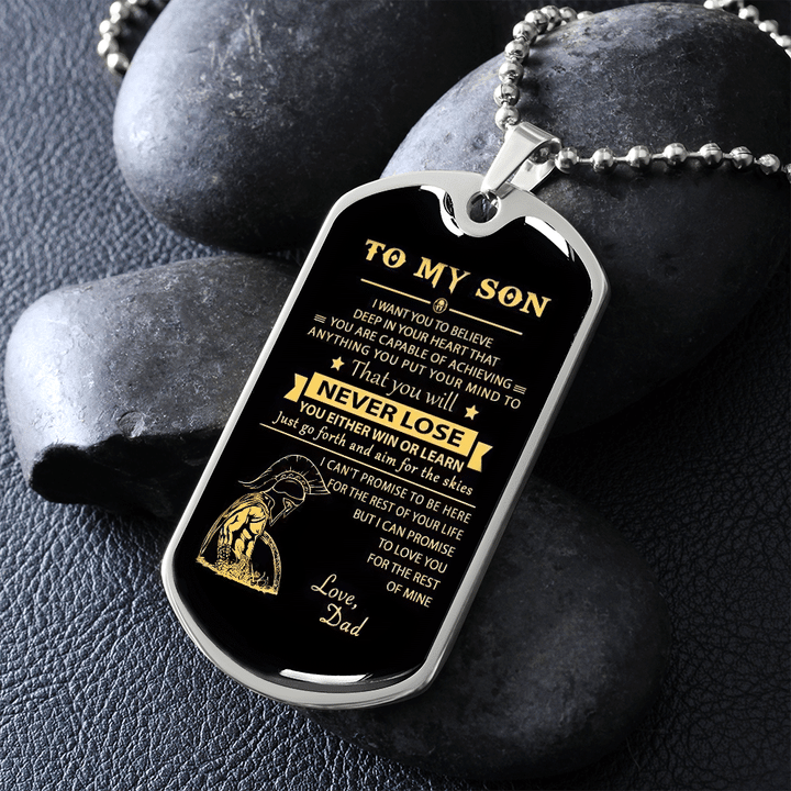 You'll Never Lose Dog Tag Necklace Gift For Son