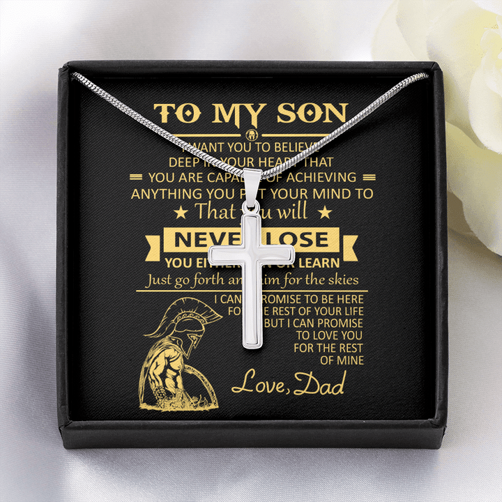 You'll Never Lose Cross Necklace Gift For Son